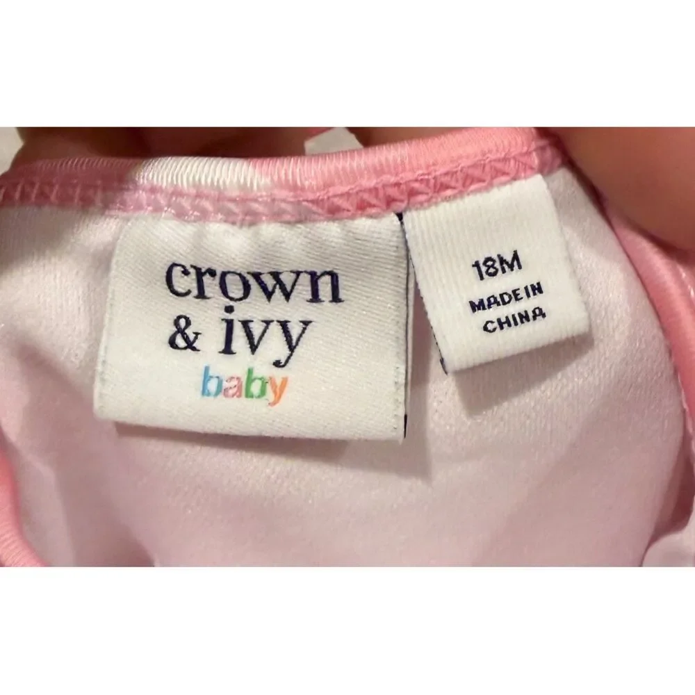 CROWN AND IVY BABY Gingham One Piece Baby Girl Swimsuit